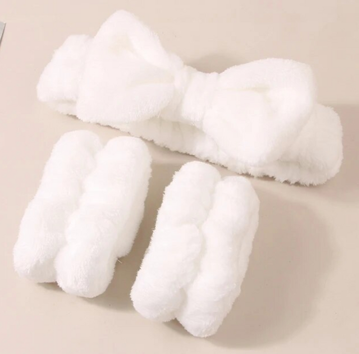 Bandeau protection cheveux et poignets pour le démaquillage