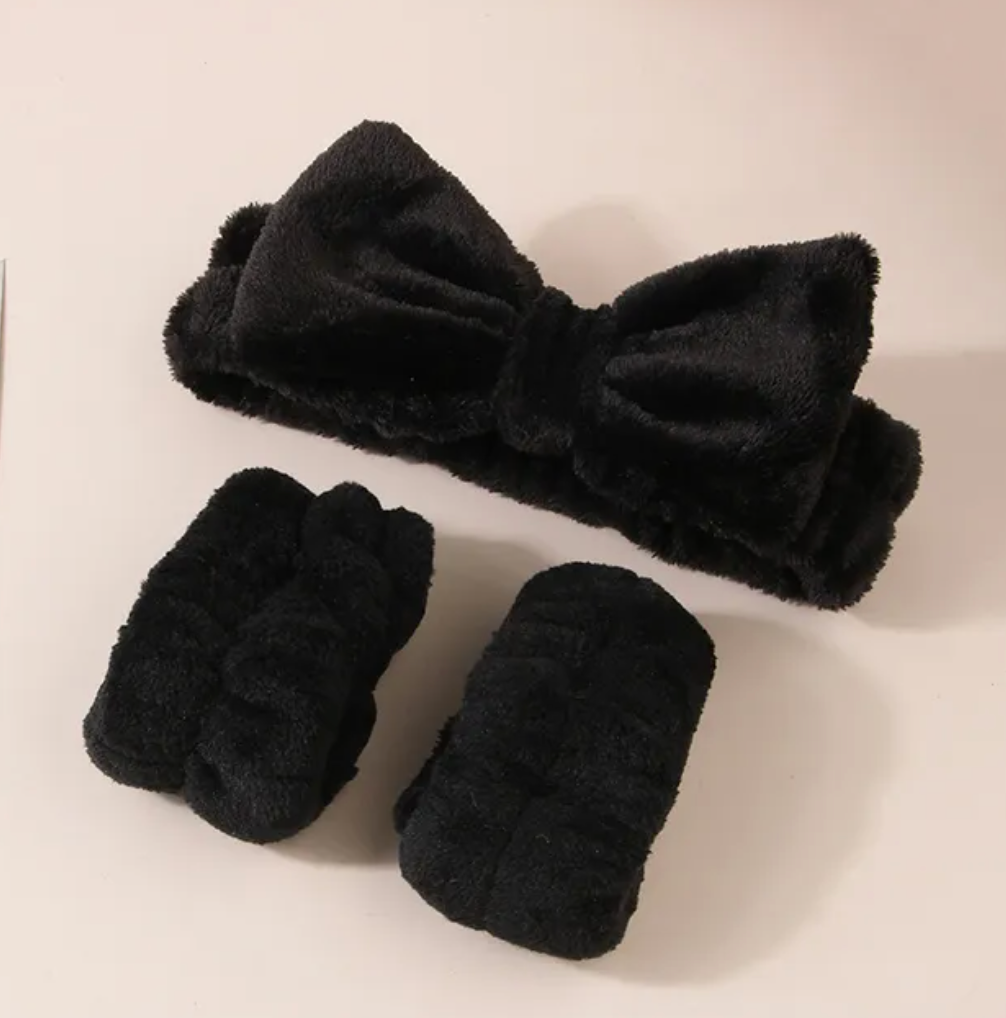 Bandeau protection cheveux et poignets pour le démaquillage