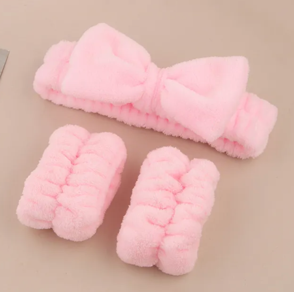 Bandeau protection cheveux et poignets pour le démaquillage