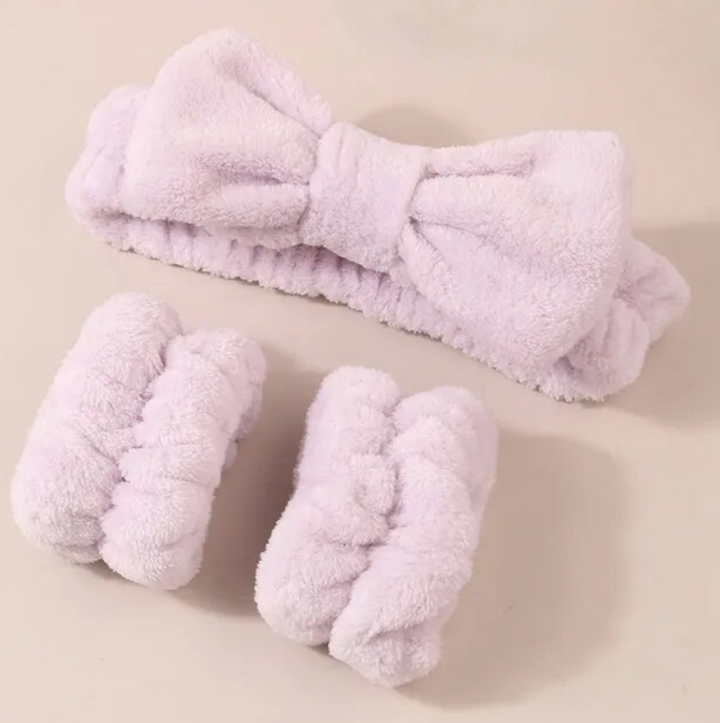 Bandeau protection cheveux et poignets pour le démaquillage